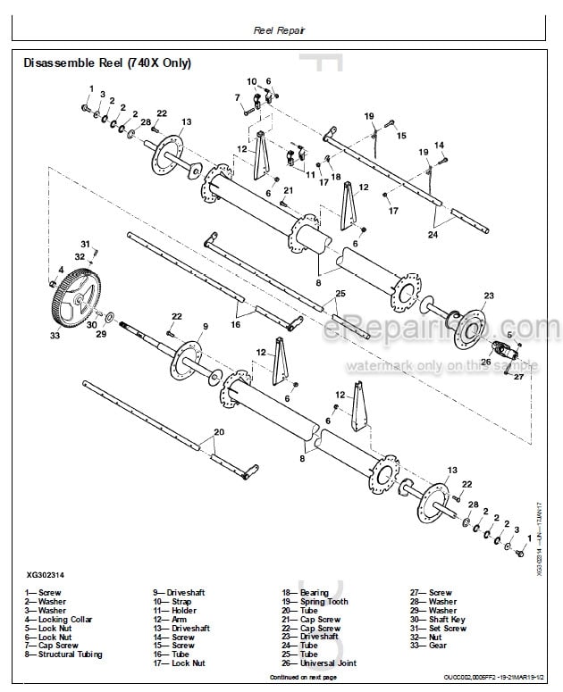 Photo 5 - John Deere 722X 725X 730X 740X Technical Repair Manual Cutting Platform TM413719