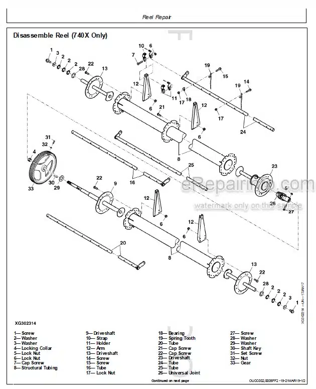 Photo 5 - John Deere 722X 725X 730X 740X Technical Repair Manual Cutting Platform TM413719