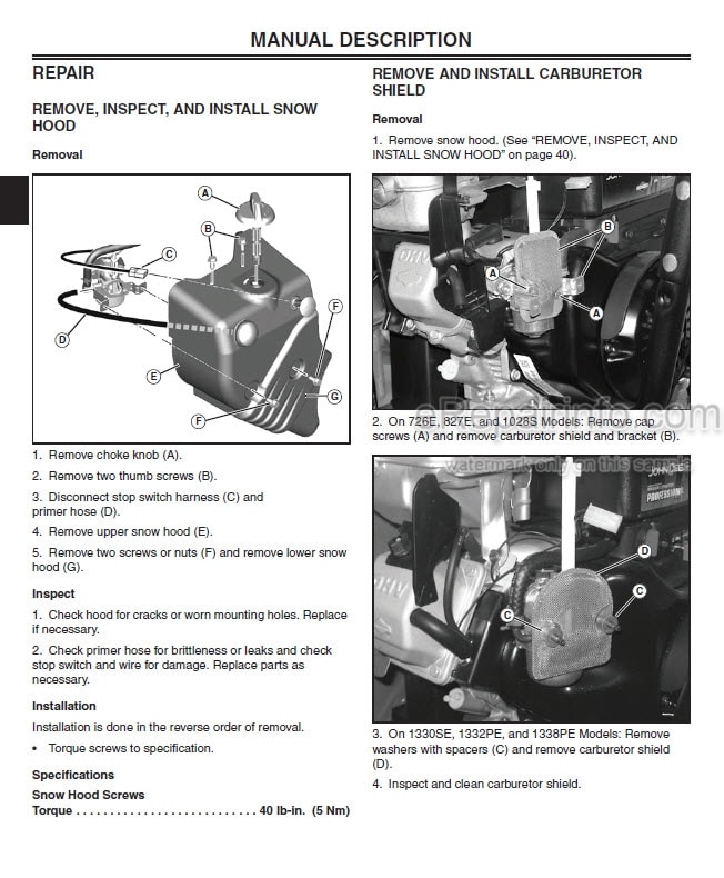Photo 6 - John Deere 5B 216 324 524 624 Technical Manual Walk Behind Tiller And 5B Sprayer TM1233