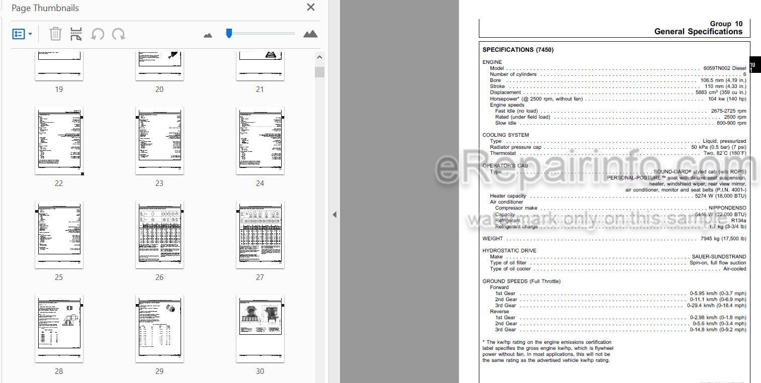 Photo 3 - John Deere 7450 7455 Technical Repair Manual Cotton Stripper TM1586