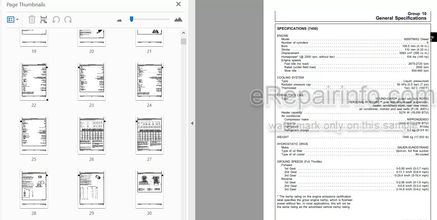 Photo 3 - John Deere 7450 7455 Technical Repair Manual Cotton Stripper TM1586