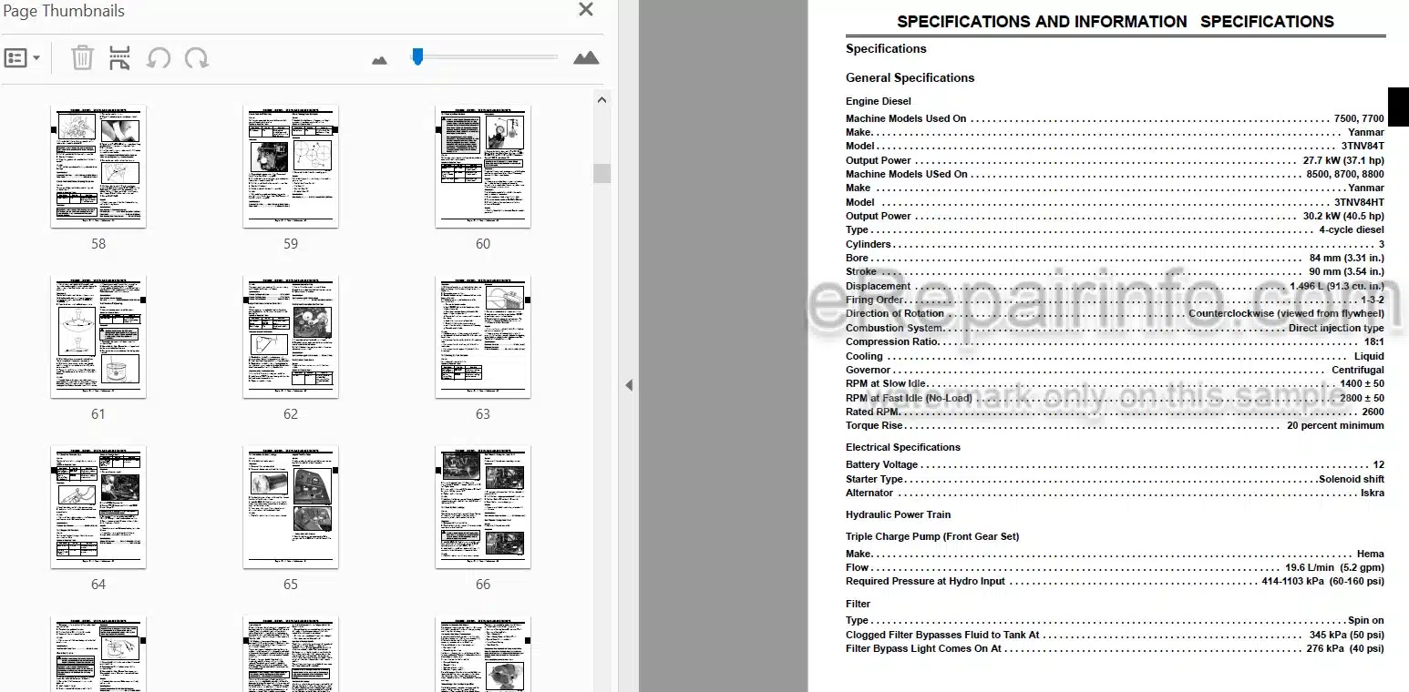 Photo 3 - John Deere 7500 To 8500E Cut Hybrid Technical Repair Manual Lightweight Fairway Mower TM107919