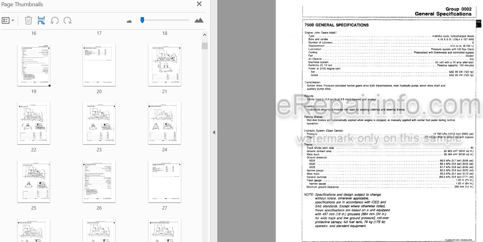 Photo 4 - John Deere 750B 850B Repair Technical Manual Crawler Bulldozer TM1476