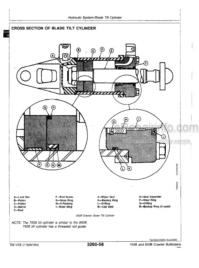 Photo 5 - John Deere 750B 850B Repair Technical Manual Crawler Bulldozer TM1476