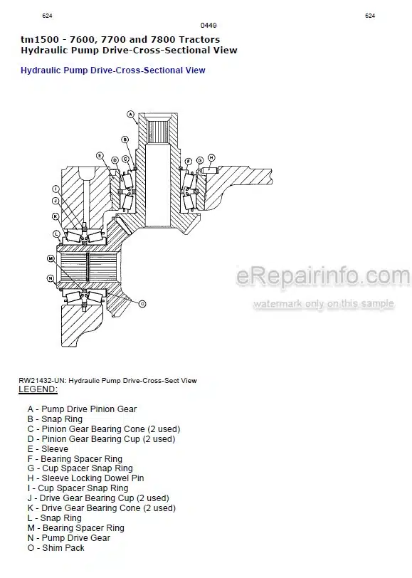 Photo 4 - John Deere 7600 7700 7800 Technical Repair Manual Tractor TM1500
