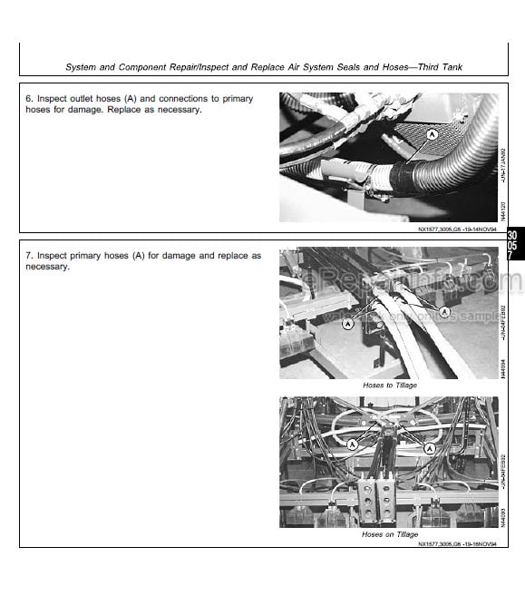 Photo 1 - John Deere 787 Technical Repair Manual Air Seeding System TM1577