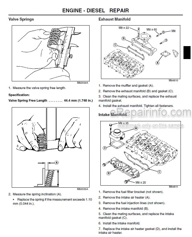 Photo 3 - John Deere 790 Technical Repair Manual Compact Utility Tractor TM2088