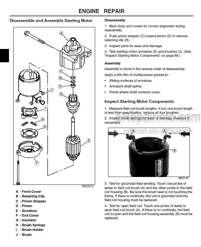Photo 5 - John Deere 7G18 Technical Manual Commercial Walk Behind Mower TM2220 SN 020001-