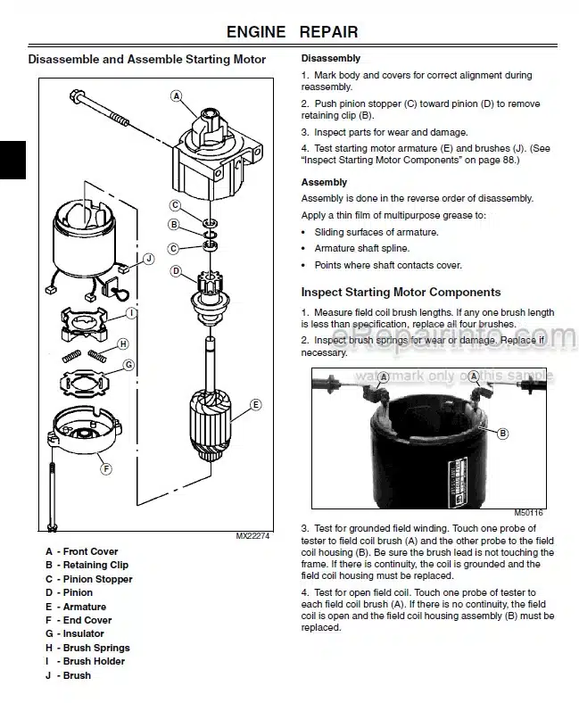 Photo 5 - John Deere 7G18 Technical Manual Commercial Walk Behind Mower TM2220 SN 020001-