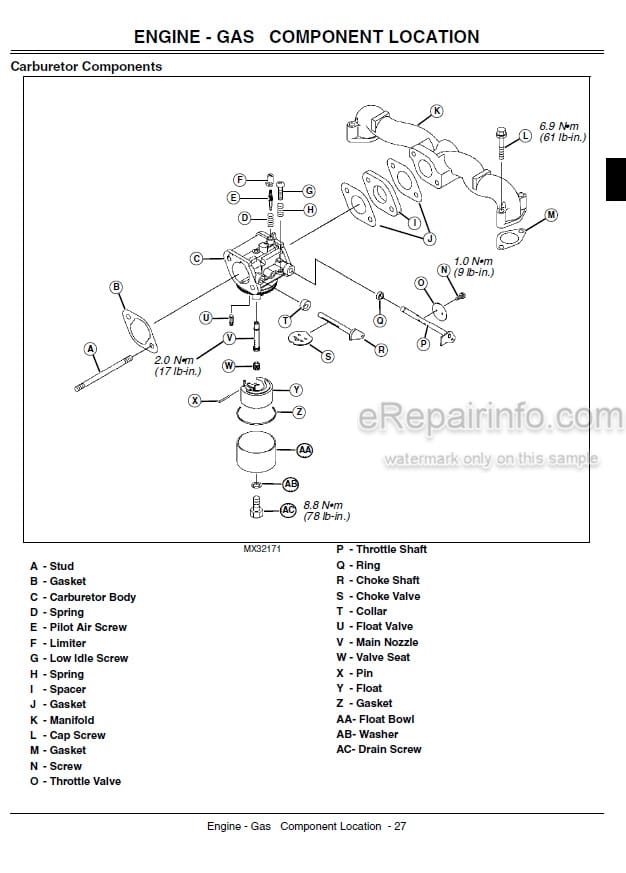 Photo 3 - John Deere 7H17 7H19 Technical Repair Manual Commercial Walk Behind Mower TM2133