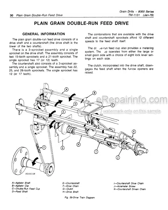 Photo 4 - John Deere 8000 Series Technical Repair Manual Grain Drill TM1131