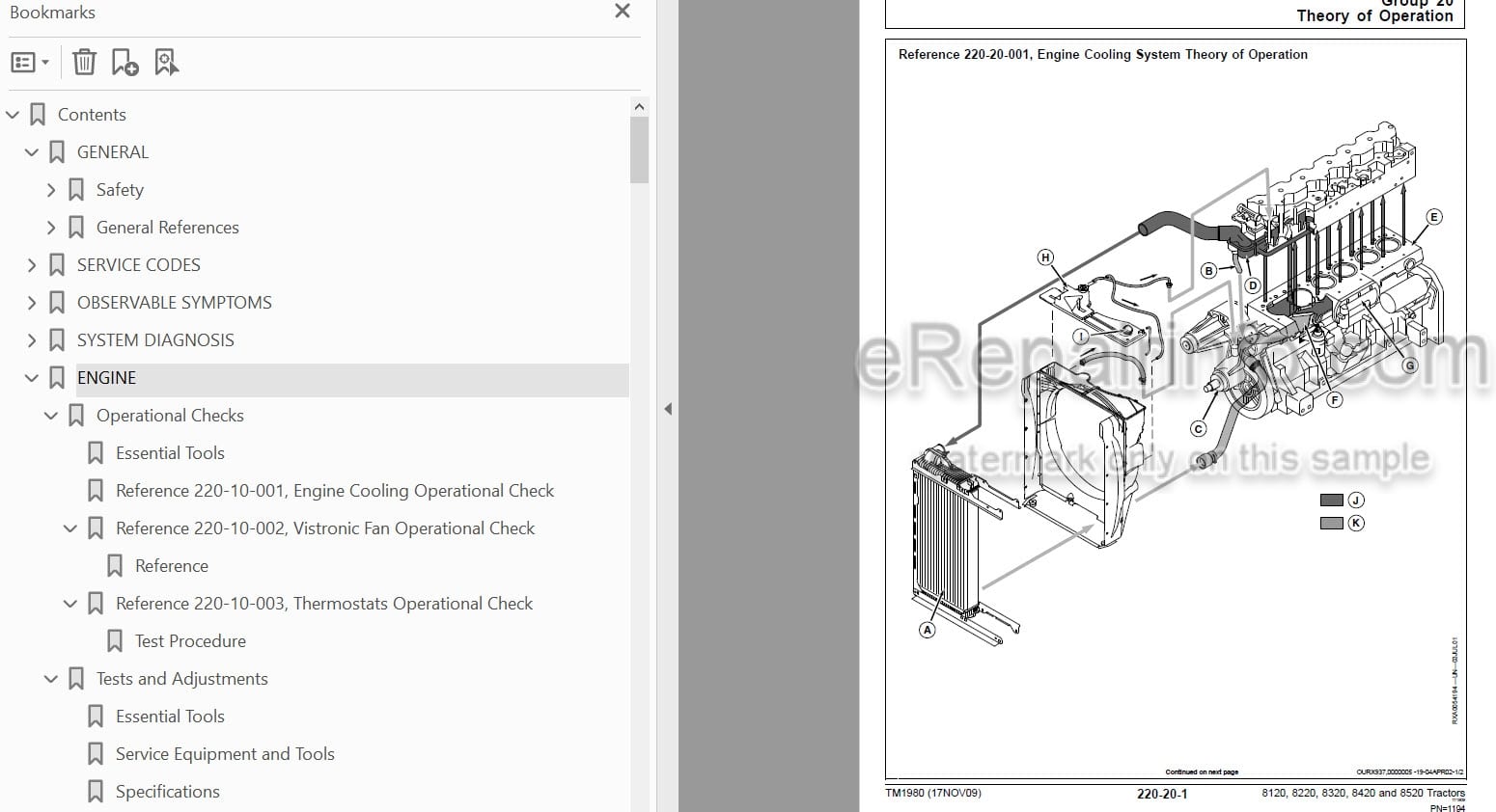 Photo 3 - John Deere 8120 8220 8320 8420 8520 Operation And Test Technical Manual Tractor TM1980