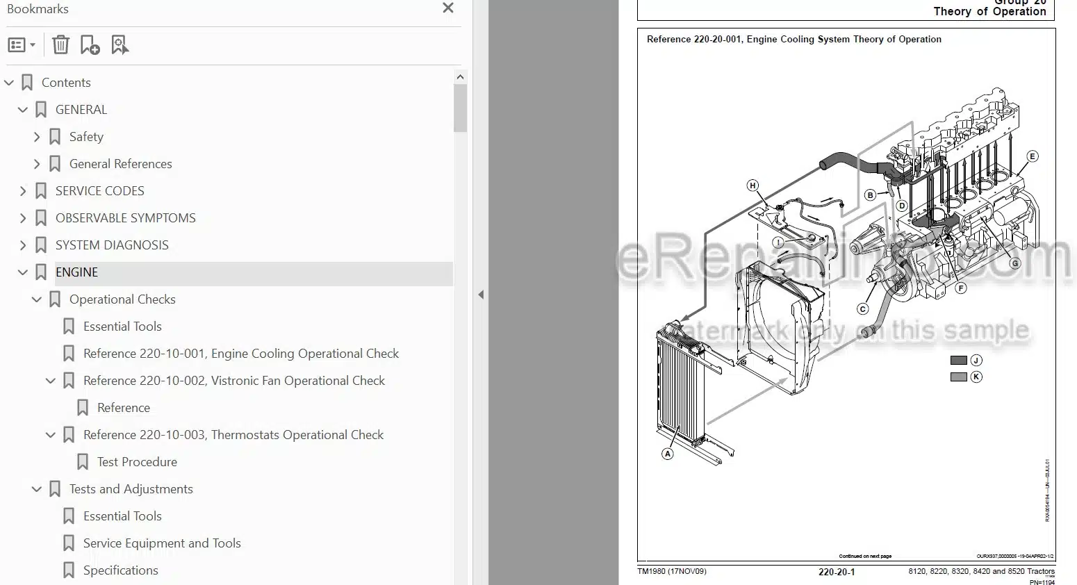 Photo 3 - John Deere 8120 8220 8320 8420 8520 Operation And Test Technical Manual Tractor TM1980