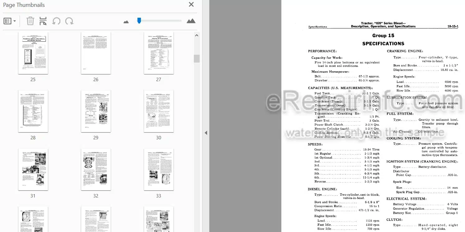 Photo 3 - John Deere 820 Series Service Manual Diesel Tractor SM2021