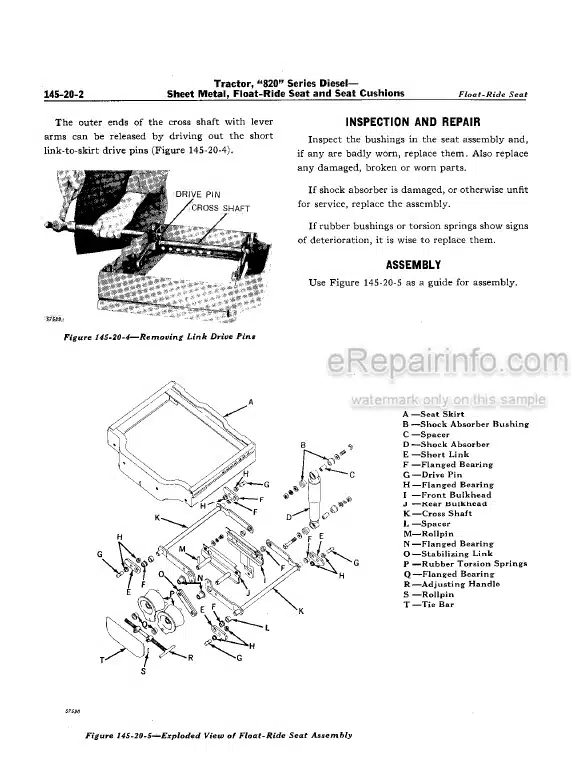 Photo 4 - John Deere 820 Series Service Manual Diesel Tractor SM2021
