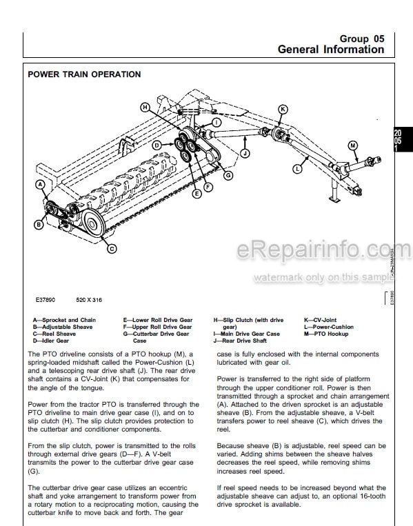 Photo 3 - John Deere 820 Technical Repair Manual Mower Conditioner TM1547