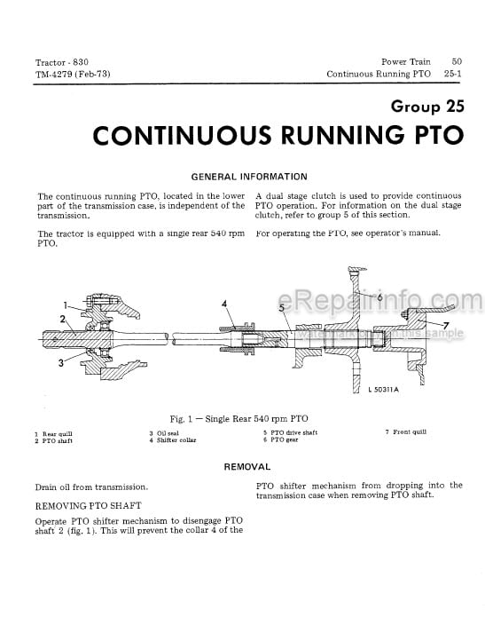 Photo 5 - John Deere 830 Technical Repair Manual Tractor TM4279