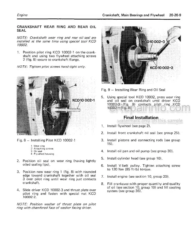 Photo 2 - John Deere 840 940 1040 1140 Technical Repair Manual Tractor TM4353