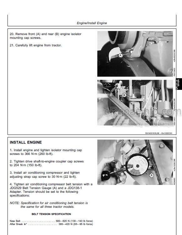 Photo 6 - John Deere 8570 8770 8870 8970 Repair Manual Tractor TM1549