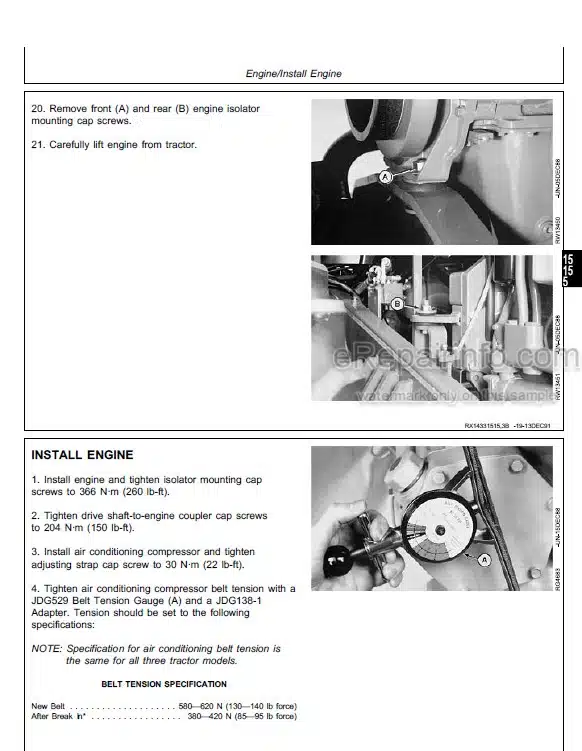 Photo 2 - John Deere 8560 8760 8960 Repair Manual Tractor TM1433
