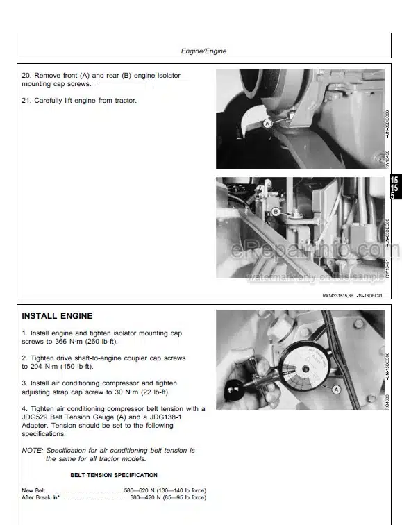 Photo 3 - John Deere 8570 8770 8870 8970 Repair Manual Tractor TM1549