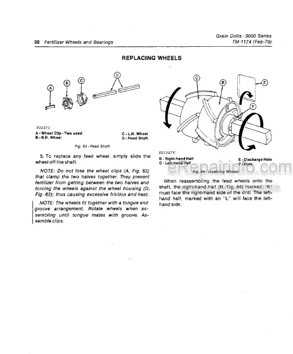 Photo 4 - John Deere 9000 Series Technical Repair Manual Grain Drill TM1174