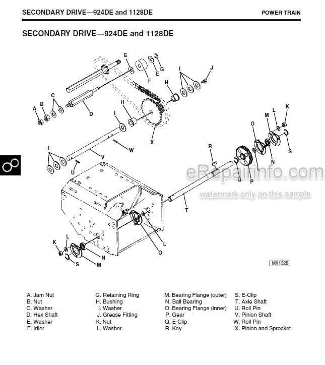 Photo 5 - John Deere 924DE 1128DE 1128DDE 1332DDE Technical Manual Walk Behind Snowblower TM1867