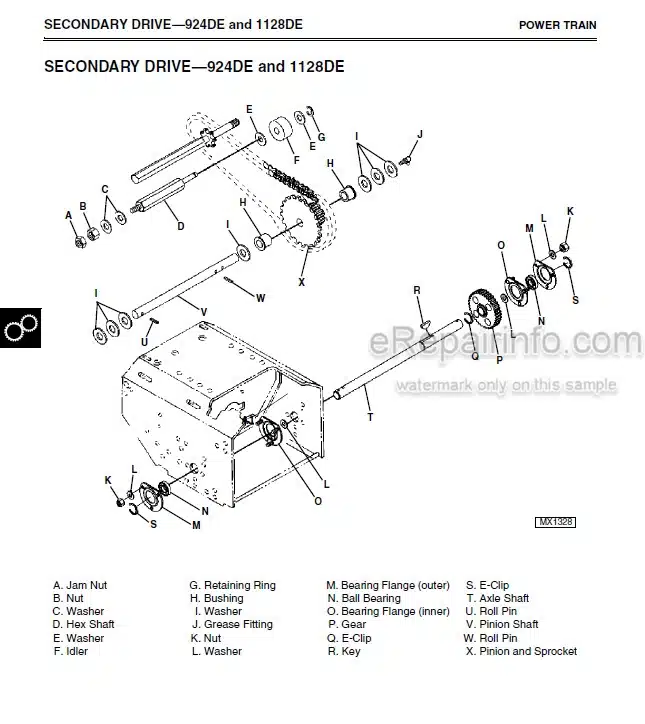 Photo 5 - John Deere 924DE 1128DE 1128DDE 1332DDE Technical Manual Walk Behind Snowblower TM1867