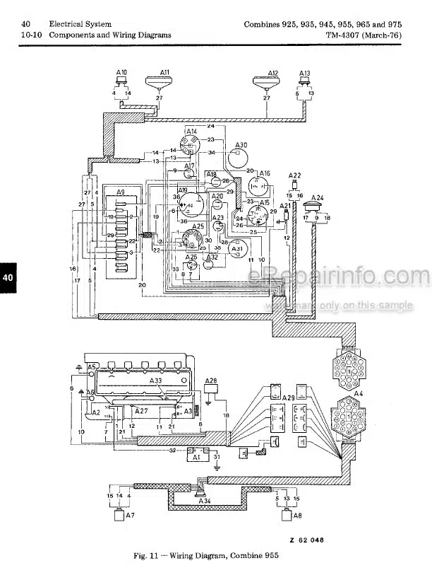 Photo 4 - John Deere 925 935 845 955 965 975 Repair Technical Manual Combine TM4307