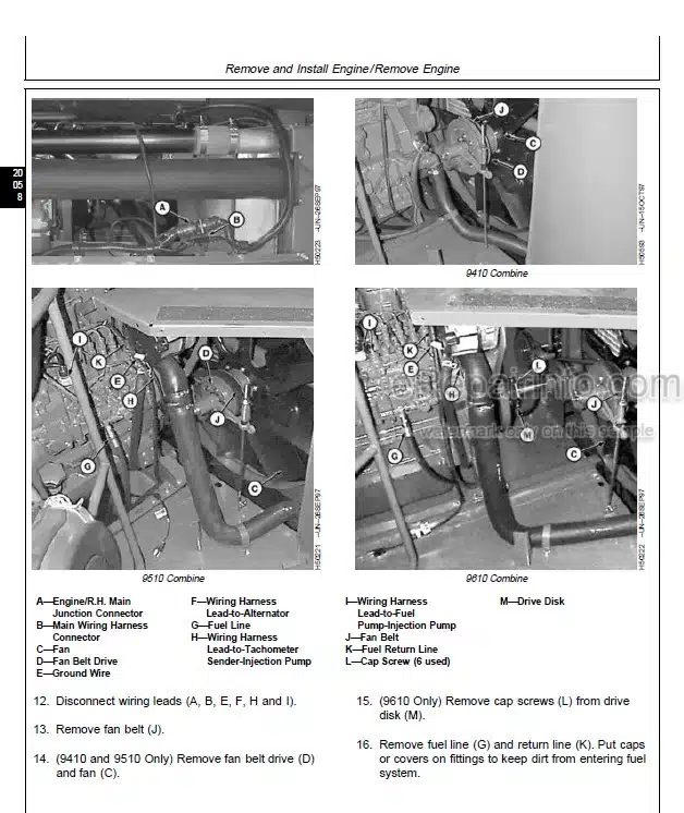 Photo 3 - John Deere 9410 9510 9610 Repair Manual Combine TM1701