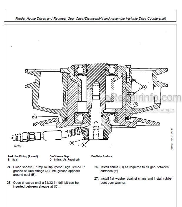 Photo 4 - John Deere 9410 9510 9610 Repair Manual Combine TM1701