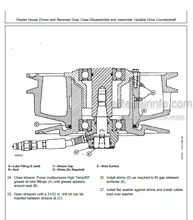 Photo 4 - John Deere 9410 9510 9610 Repair Manual Combine TM1701