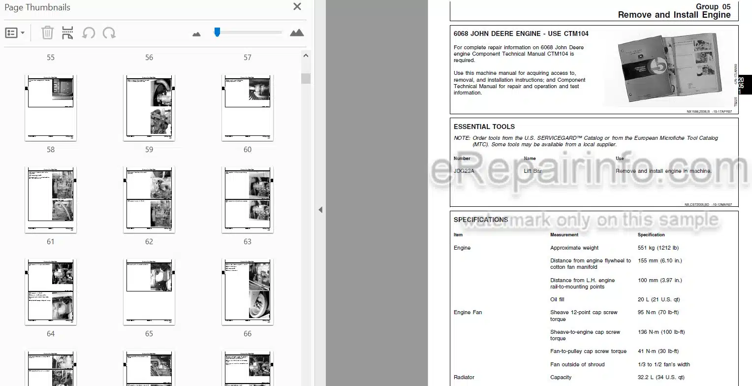 Photo 4 - John Deere 9935 Technical Repair Manual Cotton Picker TM1613