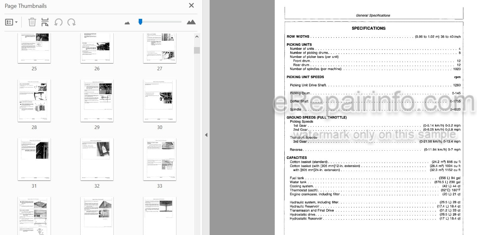 Photo 3 - John Deere 9940 Technical Repair Manual Cotton Picker TM1356