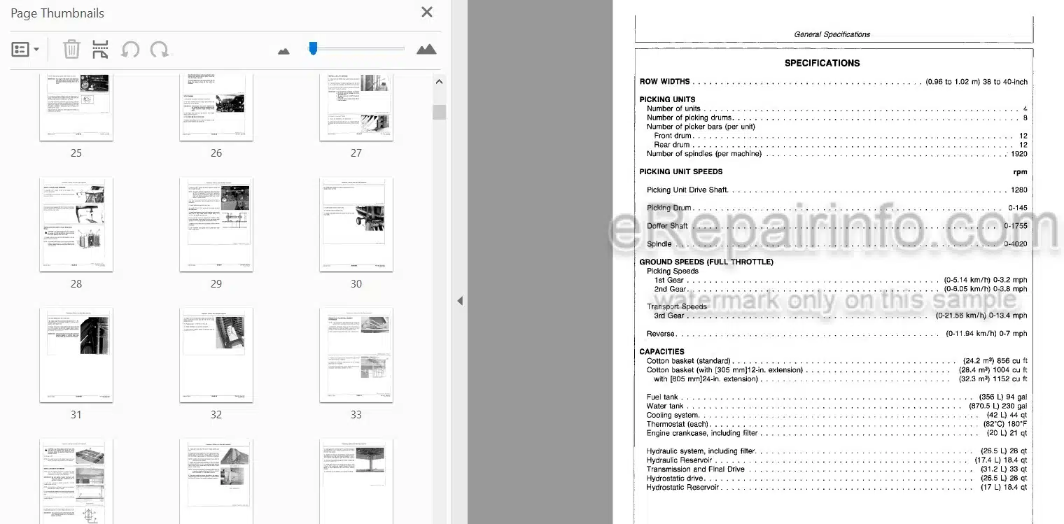 Photo 3 - John Deere 9940 Technical Repair Manual Cotton Picker TM1356