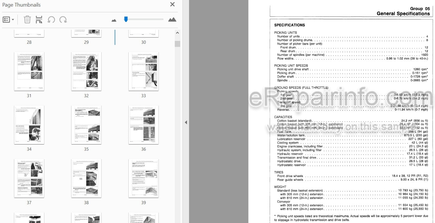 Photo 3 - John Deere 9950 Technical Repair Manual Cotton Picker TM1349
