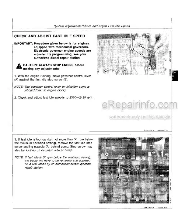 Photo 7 - John Deere Series 500 6101 Technical Manual Diesel Engine CTM20