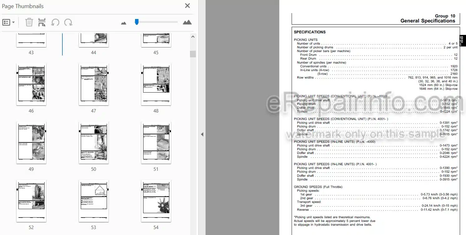 Photo 3 - John Deere 9960 Repair Manual Cotton Picker TM1448