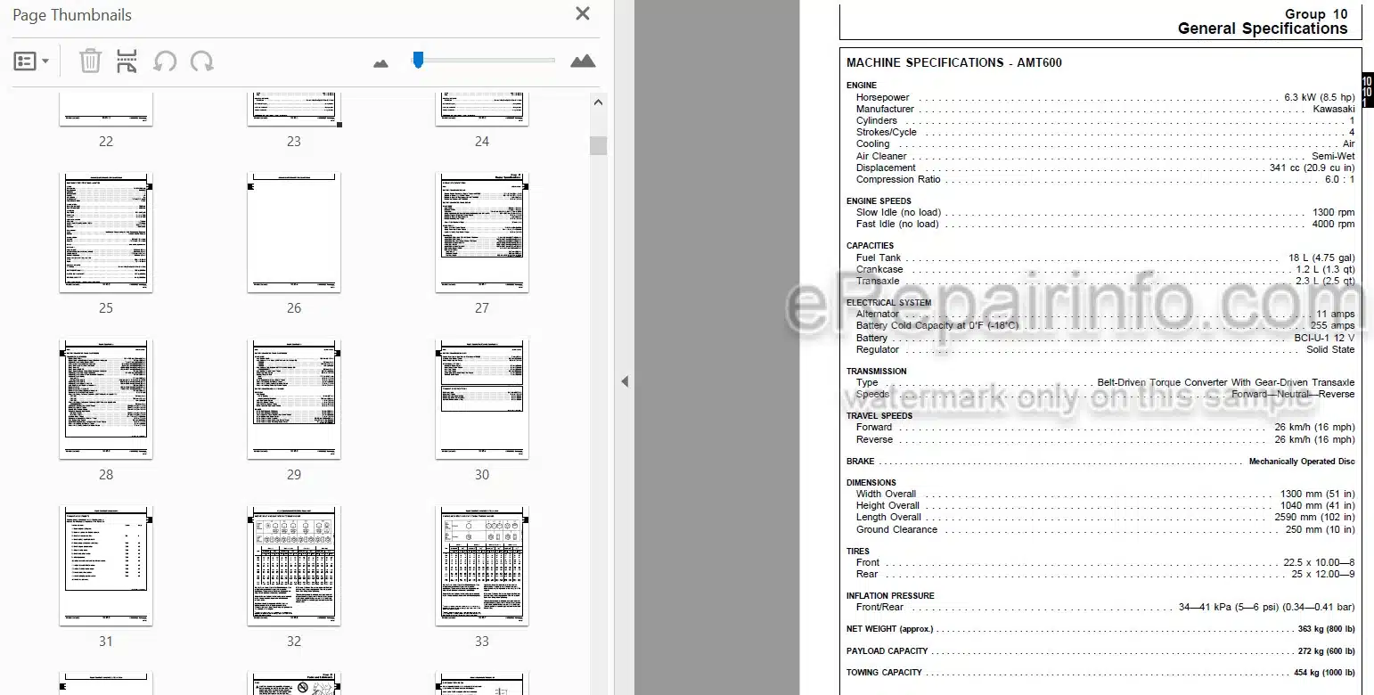 Photo 4 - John Deere AMT600 AMT622 AMT626 Technical Repair Manual All Material Transporter TM1363