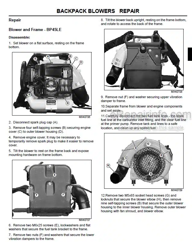 Photo 7 - John Deere 3430 3830 Technical Repair Manual Self Propelled Windrower TM1314