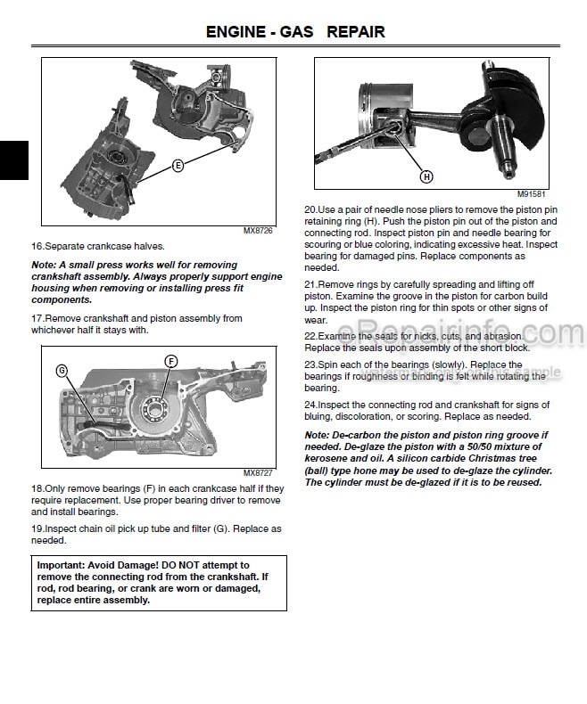 Photo 7 - John Deere 924DE 1128DE 1128DDE 1332DDE Technical Manual Walk Behind Snowblower TM1867