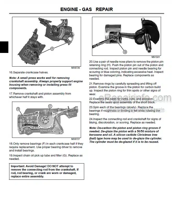 Photo 7 - John Deere 924DE 1128DE 1128DDE 1332DDE Technical Manual Walk Behind Snowblower TM1867