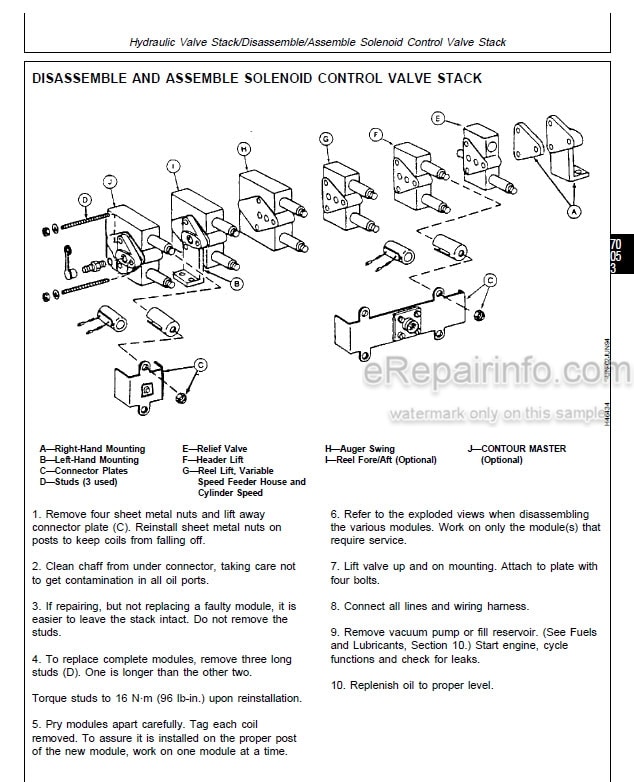 Photo 3 - John Deere CTS Repair Operation And Tests Technical Manual Rice Combine TM1543