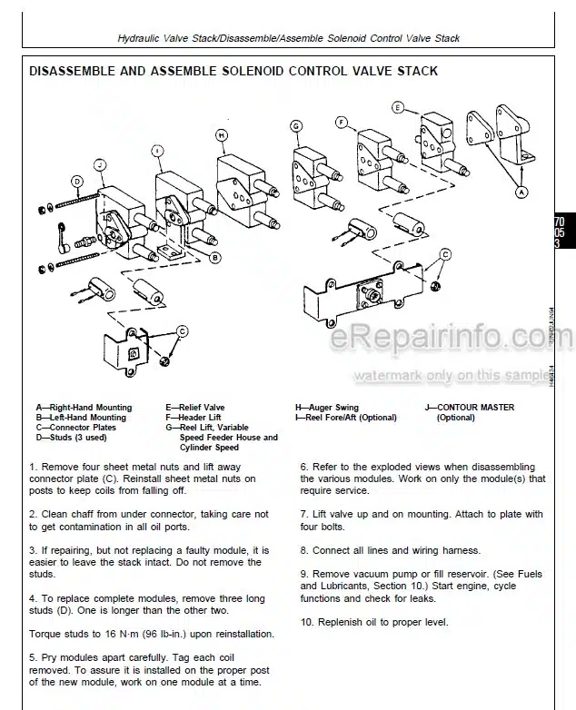 Photo 3 - John Deere CTS Repair Operation And Tests Technical Manual Rice Combine TM1543