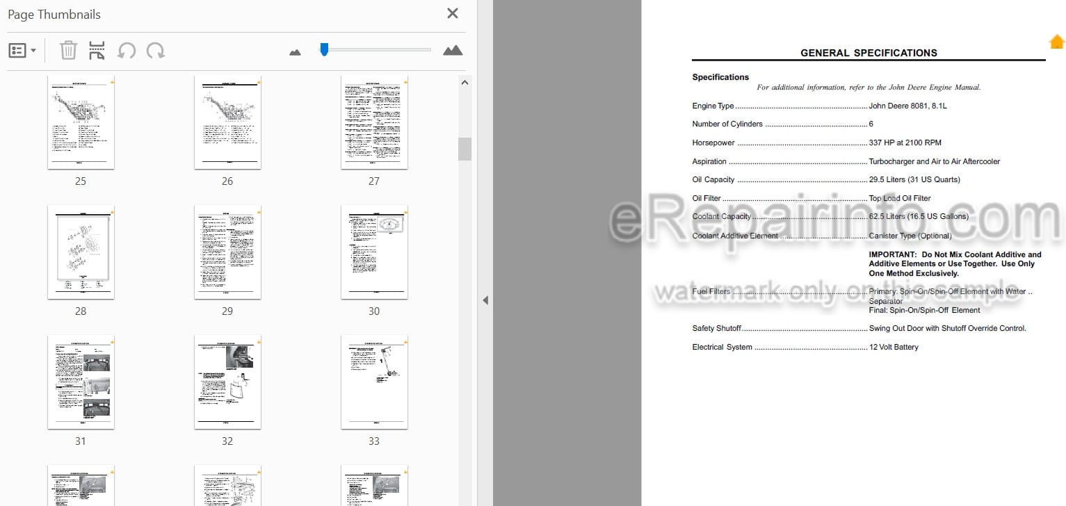 Photo 3 - John Deere Cameco CH3500 Repair Manual Harvester