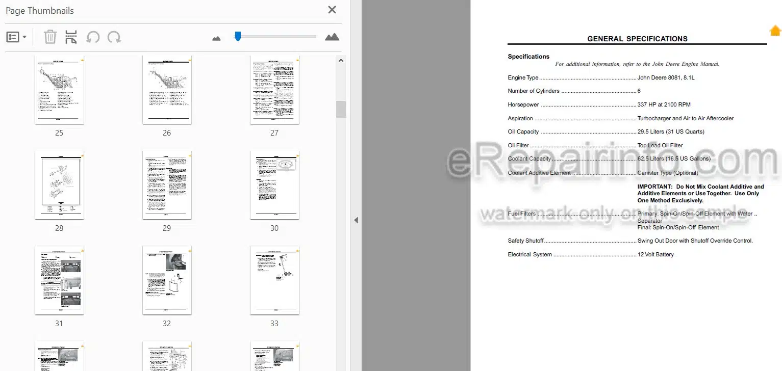 Photo 3 - John Deere Cameco CH3500 Repair Manual Harvester