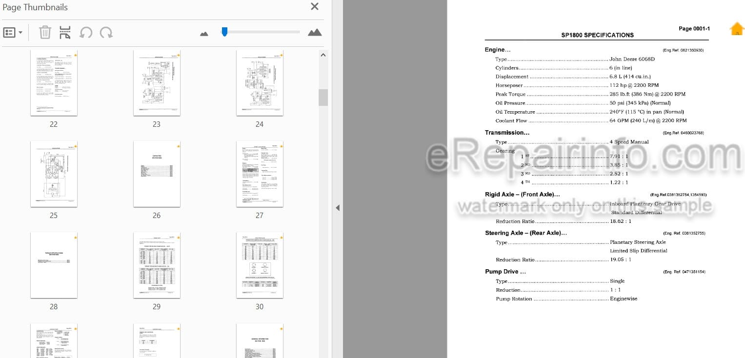 Photo 4 - John Deere Cameco SP1800B Repair Manual Loader