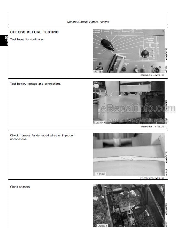 Photo 9 - John Deere Computer Trak 100 150 200 250 300 Technical Service Manual Planter Monitoring System TM1270