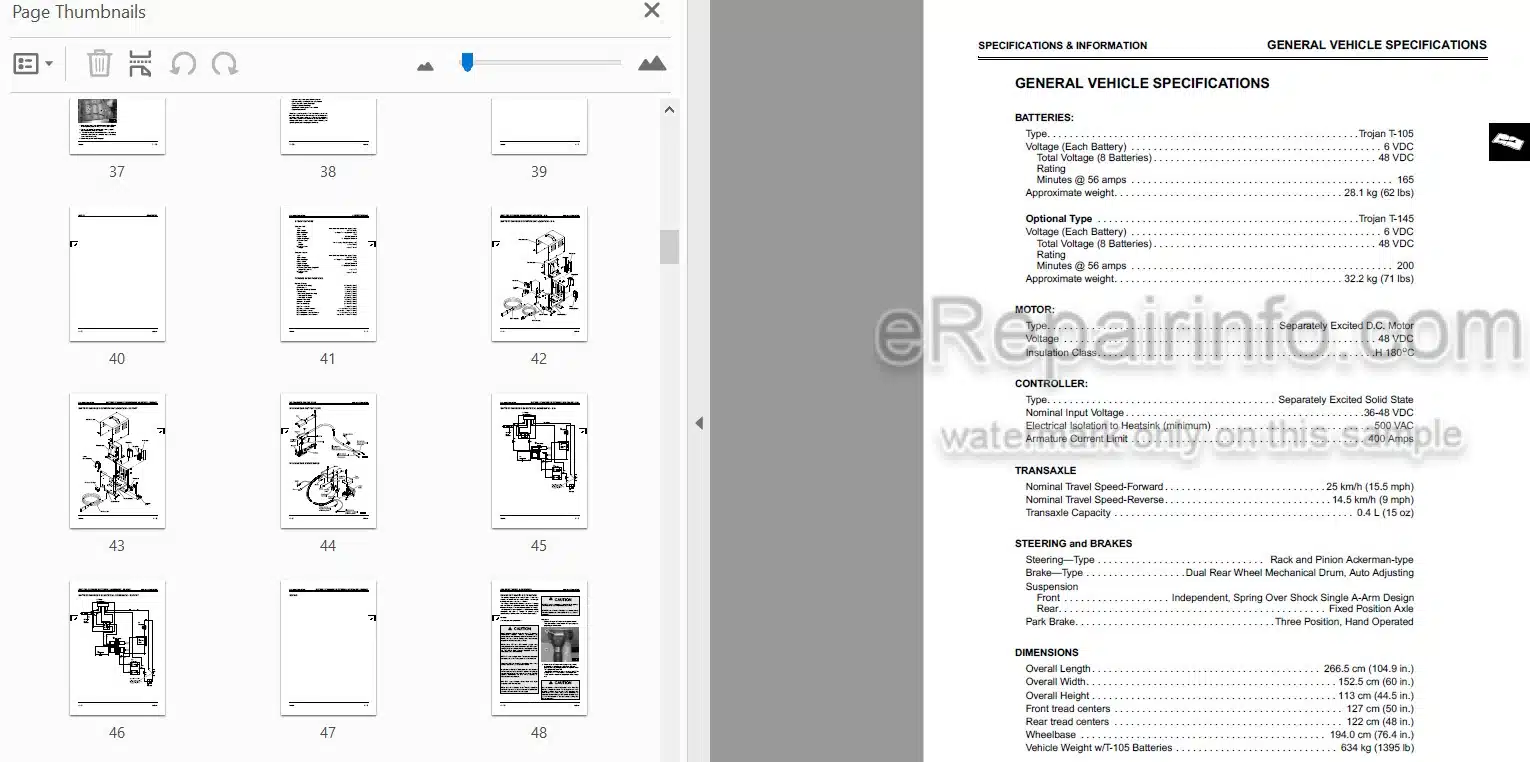Photo 3 - John Deere E Gator Technical Repair Manual Utility Vehicle TM1766