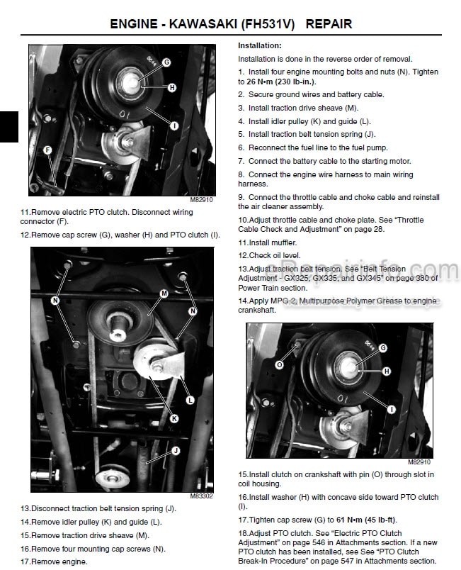 Photo 7 - John Deere E100 E110 E120 E130 E140 E150 E160 E170 E180 Technical Repair Manual Lawn Tractor TM151119